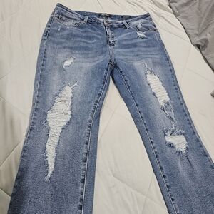 Judy Blue Size 15/32 Relaxed Fit Blue Jeans Distressed